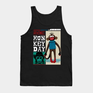 Cartoon Monkey of Sock Monkey Day Tank Top